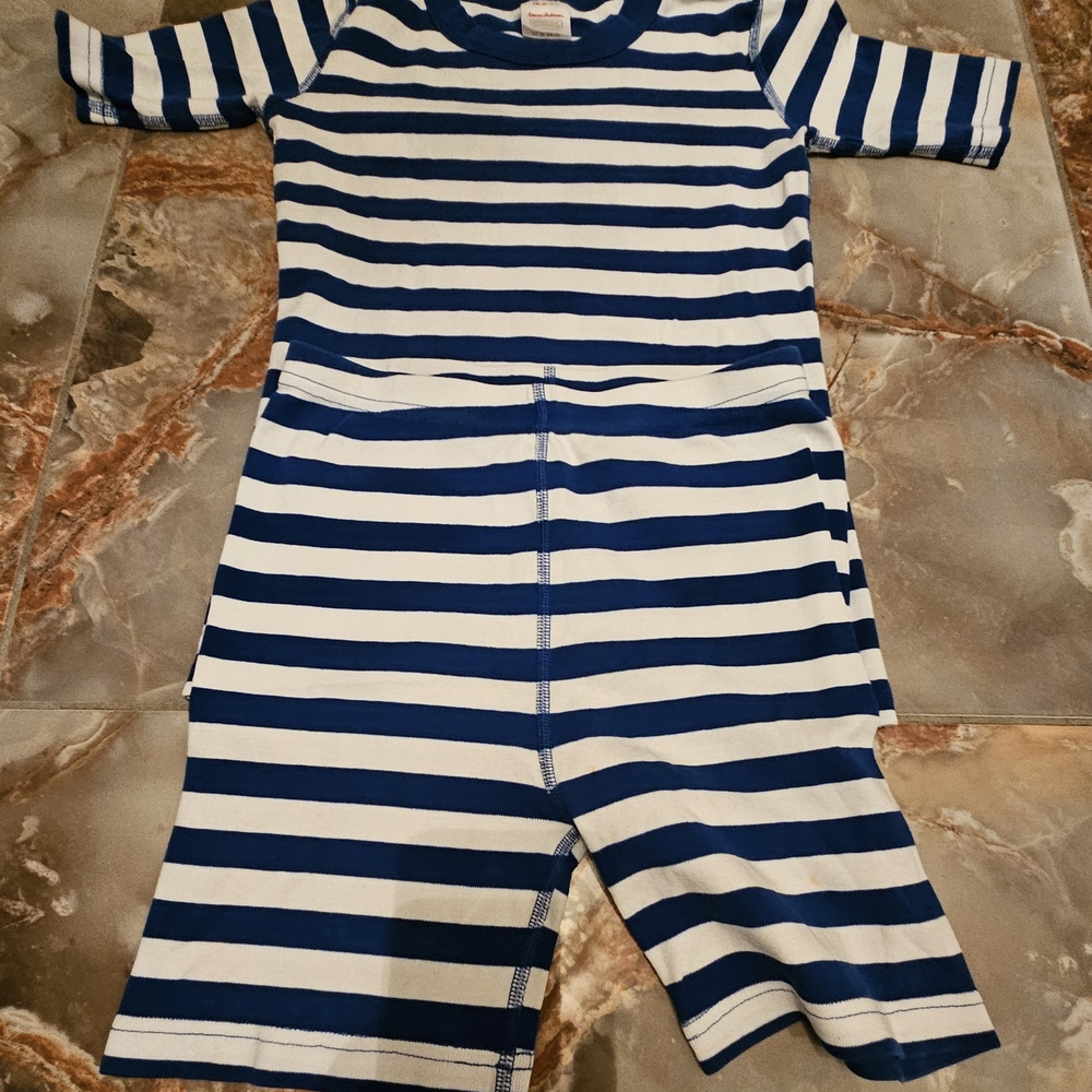 Hanna Andersson Blue and White Striped Pajamas Set